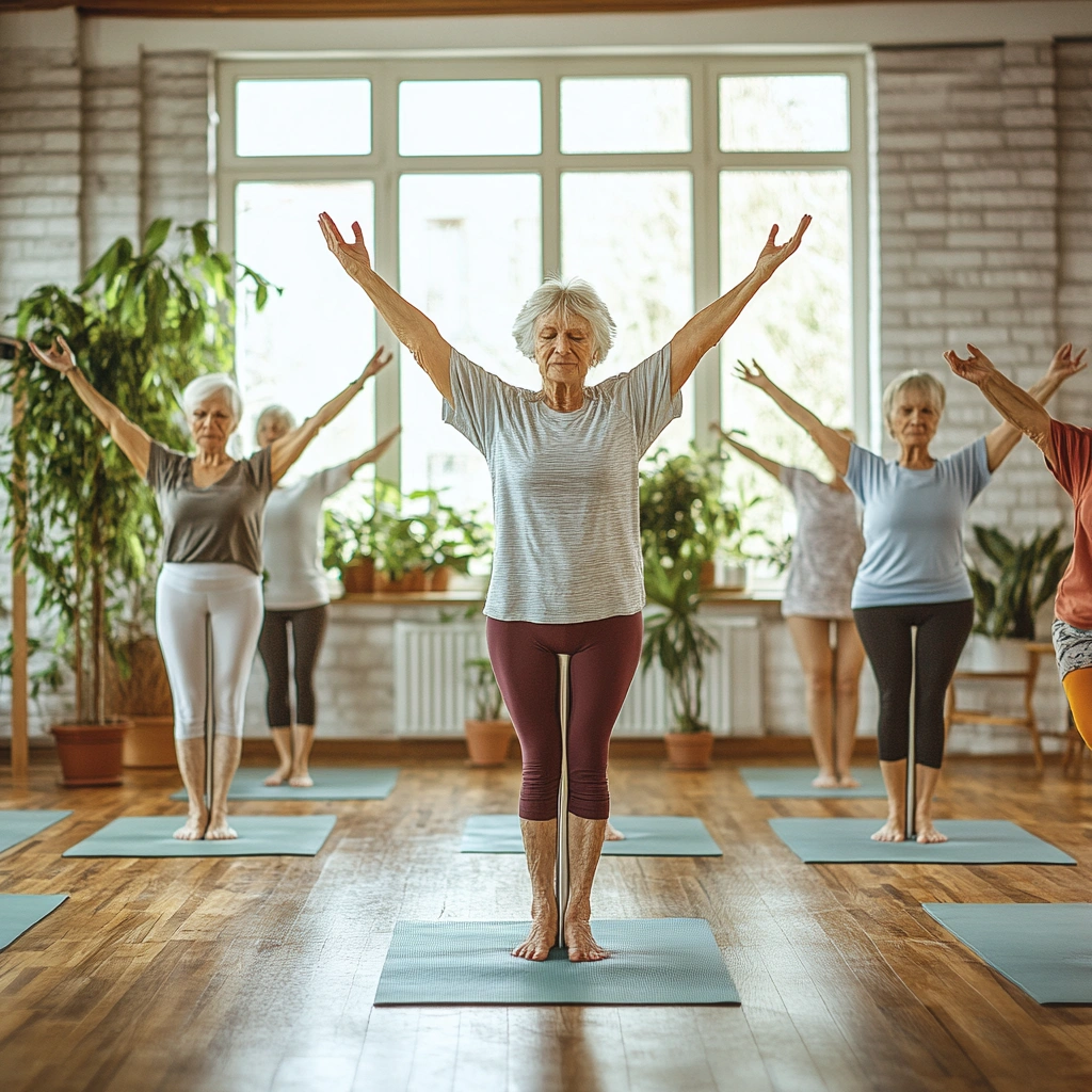 Заняття на балансування та координацію для літніх людей
