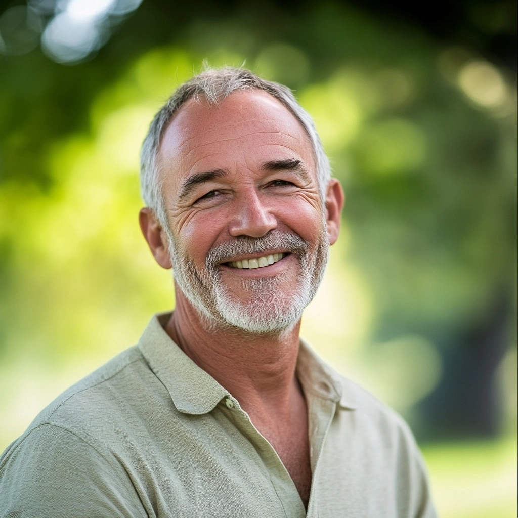 Активний літній чоловік, який практикує йогу