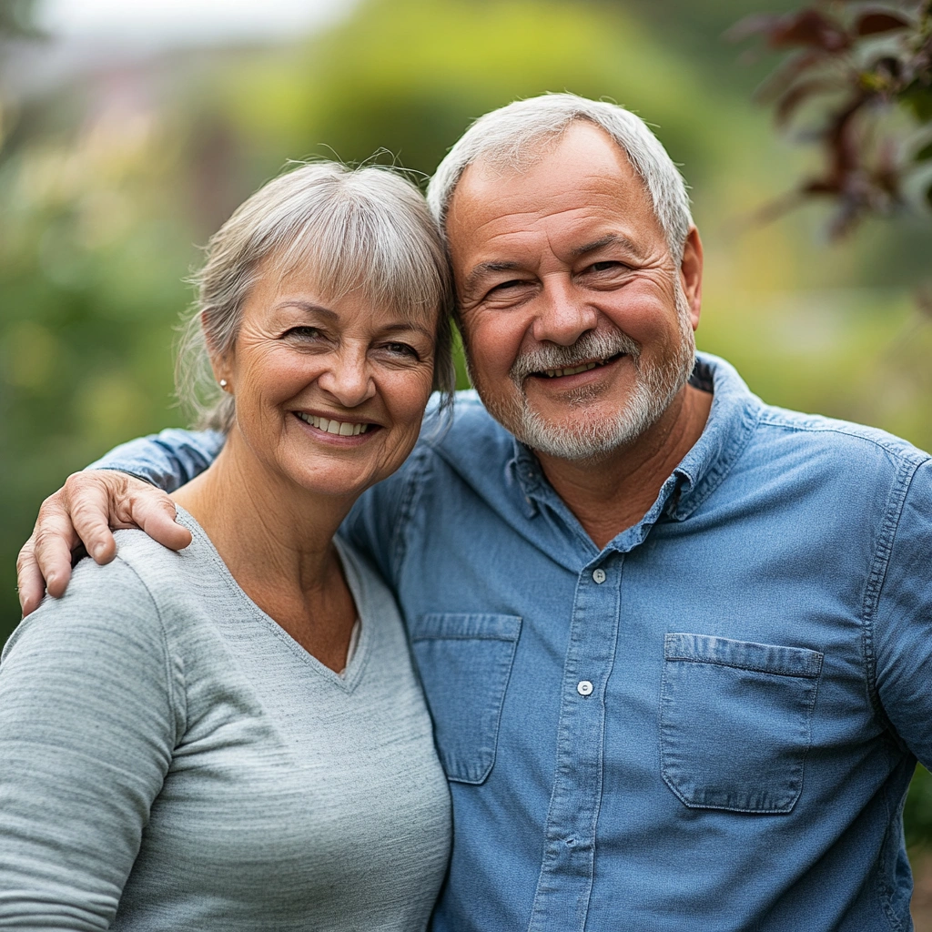Літня пара, яка займається йогою разом